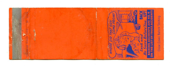 Truck Driver Safety Matchbook Cover