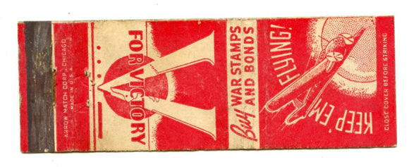Buy War Stamps and Bonds Matchbook Cover