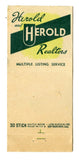Herold and Herold Realtors, San Francisco, CA Matchbook Cover