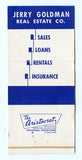 Jerry Goldman Real Estate Co., St. Louis, MO Matchbook Cover