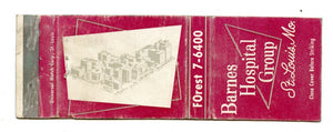 Barnes Hospital Group, St. Louis, MO Matchbook Cover