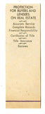 Title Insurance Corporation, Clayton, MO Matchbook Cover