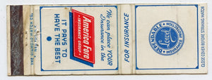 American Fire Insurance Group Matchbook Cover