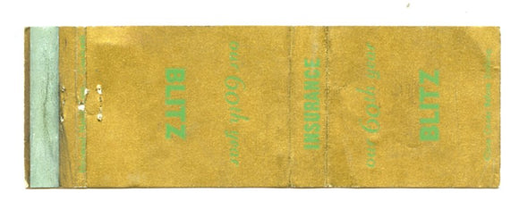 Blitz Insurance Matchbook Cover