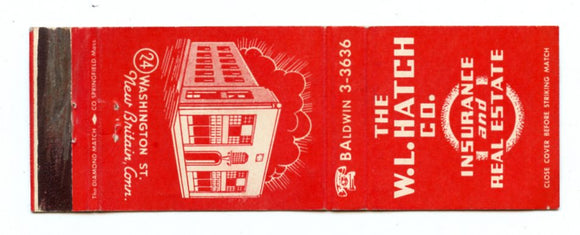 W. L. Hatch Co., New Britain, CT Matchbook Cover
