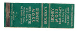 Sidney Moss Real Estate, Westport, CT [Matchbook Cover]