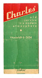 Charles' Cafe and Oyster Bar, New York, NY [Matchbook Cover]