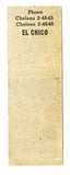 El Chico Restaurant, New York City, NY [Matchbook Cover]