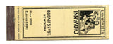 Giovanni Restaurant, New York City, NY [Matchbook Cover]