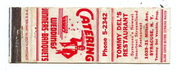 Tommy Dell's Restaurant, Syracuse, NY [Matchbook Cover]