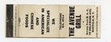 Avenue Grill, Buffalo, NY [Matchbook Cover]