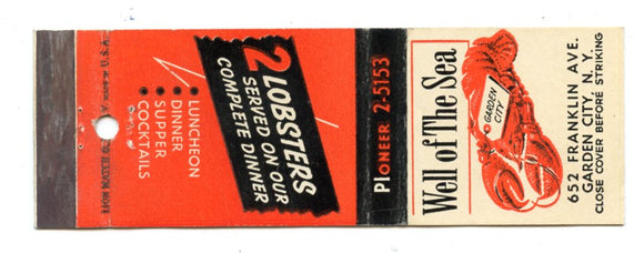 Well of the Sea Restaurant, Garden City, NY [Matchbook Cover]