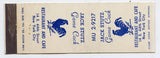 Jack Stutz Game Cock Restaurant, New York City, NY [Matchbook Cover]