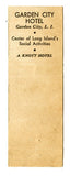Hunt Room, Garden City Hotel, Garden City, L. I., NY [Matchbook Cover]