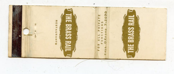 Brass Rail Restaurants and Coffee Shops, New York City, NY [Matchbook Cover]