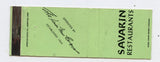 Savarin Restaurants [Matchbook Cover]