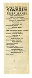 Savarin Restaurants [Matchbook Cover]