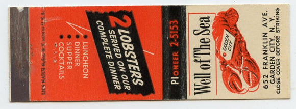 Well of The Sea Restaurant, Garden City, NY [Matchbook Cover]