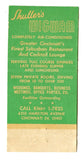 Shutter's Wigwam Restaurant, Cincinnati, OH [Matchbook Cover]