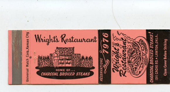 Wright's Restaurant, Lawton, OK [Matchbook Cover]