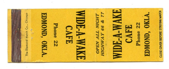 Wide-A-Wake Cafe, Edmond, OK [Matchbook Cover]