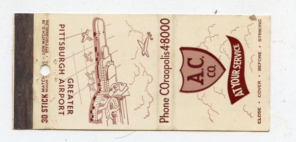 A. C. Co. At Your Service, Pittsburgh Airport, PA [Matchbook Cover]