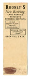 Rooney's Restaurant & Grill, Wilkes-Barre, PA [Matchbook Cover]