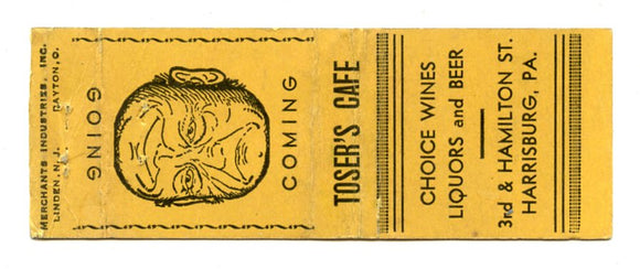 Toser's Cafe, Harrisburg, PA [Matchbook Cover]