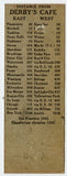 Derby's Cafe, Chamberlain, SD [Matchbook Cover]