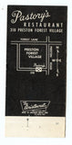 Pastory's Restaurant, Dallas, TX [Matchbook Cover]