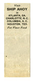 Ship Ahoy Restaurant, Houston, TX [Matchbook Cover]