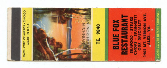 Blue Fox Restaurant, Alexandria, VA [Matchbook Cover]