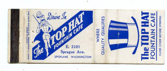 Top Hat Fountain Cafe, Spokane, WA [Matchbook Cover]
