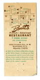 Bonat's Restaurant, Washington DC [Matchbook Cover]