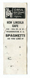 New Lincoln Cafe, Washington, DC [Matchbook Cover]