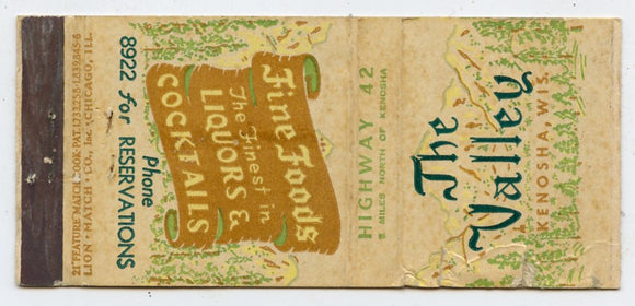 Valley Restaurant, Kenosha, WI [Matchbook Cover]