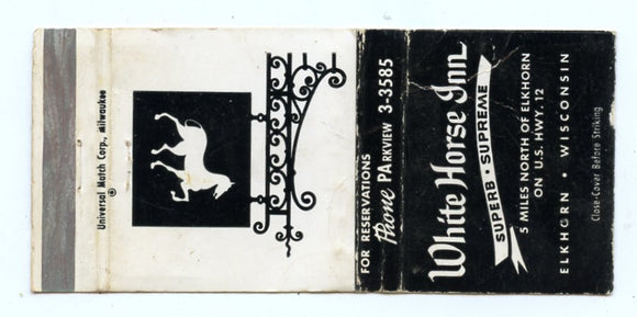 White Horse Inn, Elkhorn, WI [Matchbook Cover]