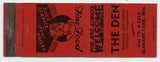 Den Restaurant, Elkhart Lake, WI [Matchbook Cover]