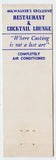 Volpano's Restaurant, Milwaukee, WI [Matchbook Cover]