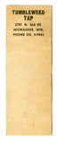 Tumbleweed Tap, Milwaukee, WI [Matchbook Cover]