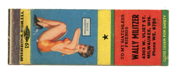Wally Militzer, Milwaukee, WI [Matchbook Cover]