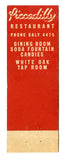 Piccadilly Restaurant, Milwaukee, WI [Matchbook Cover]