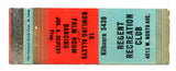 Regent Recreation Club, Milwaukee, WI [Matchbook Cover]
