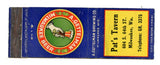 Pat's Tavern/Gettelman Milwaukee Beer, Milwaukee, WI [Matchbook Cover]