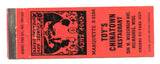 Toy's Chinatown Restaurant, Milwaukee, WI [Matchbook Cover]