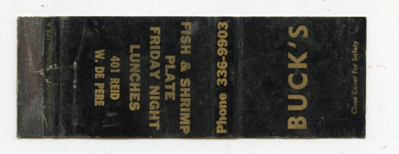 Buck's Restaurant, West De Pere, WI [Matchbook Cover]
