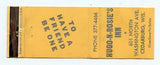 Hugo-n-Rosie's Inn, Cedarburg, WI [Matchbook Cover]