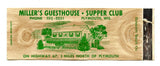 Miller's Guest House & Supper Club, Plymouth, WI [Matchbook Cover]