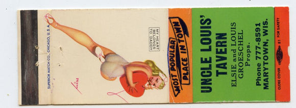Uncle Louis' Tavern, Marytown, WI [Matchbook Cover]