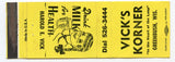 Vick's Korner, Greenbush, WI [Matchbook Cover]